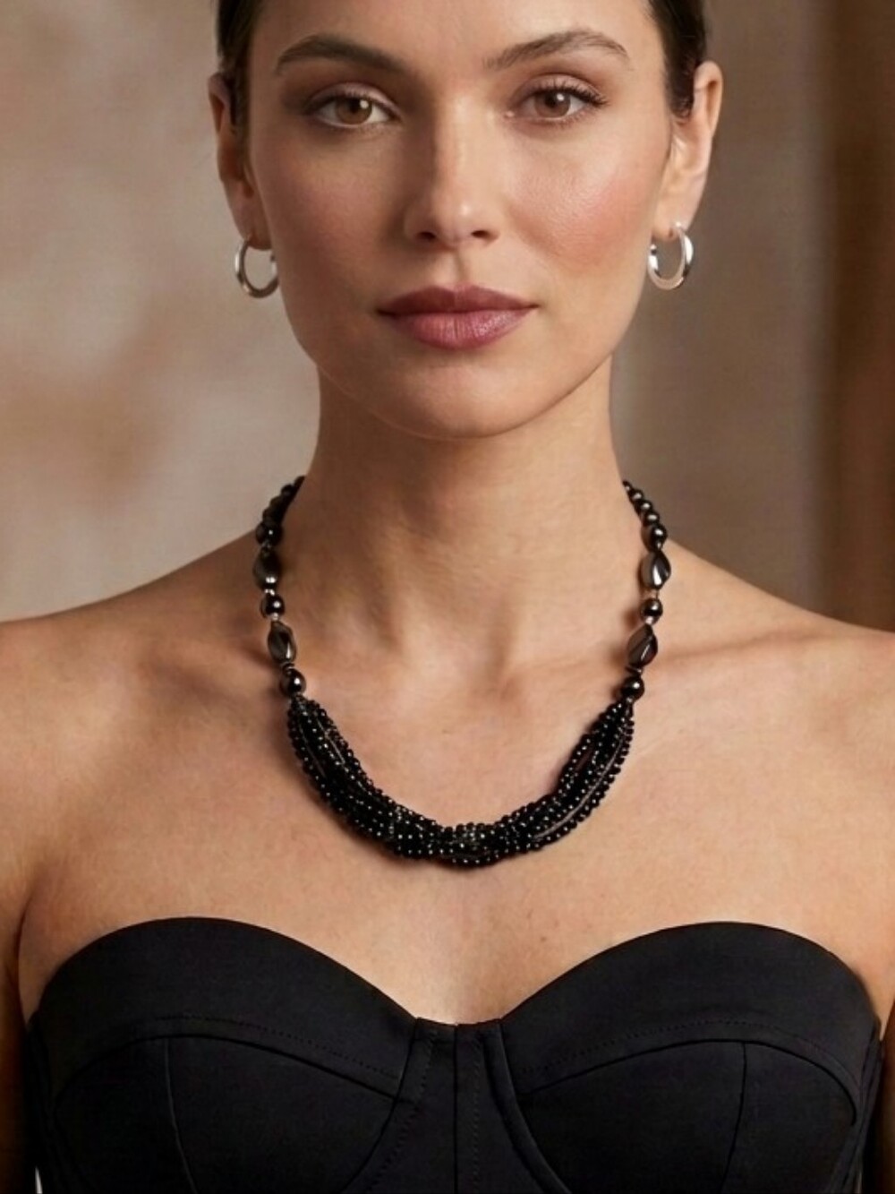 Onyx beaded necklace